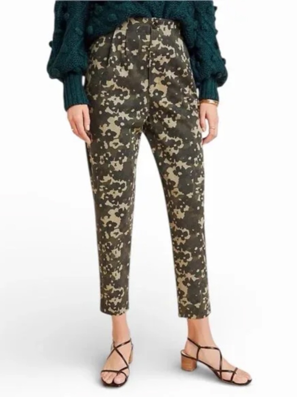 Anthropologie Amadi Floral Camouflage Camo pants with elastic Waist